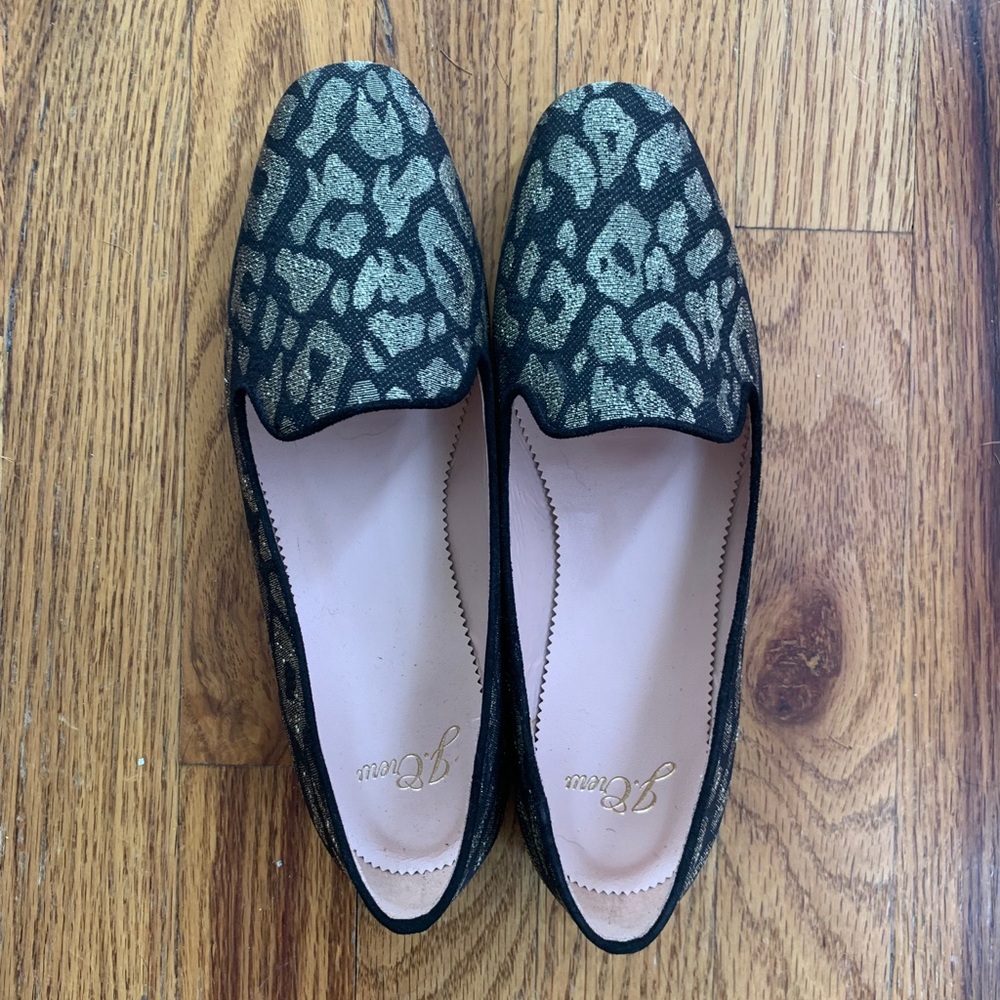Leopard j crew loafers